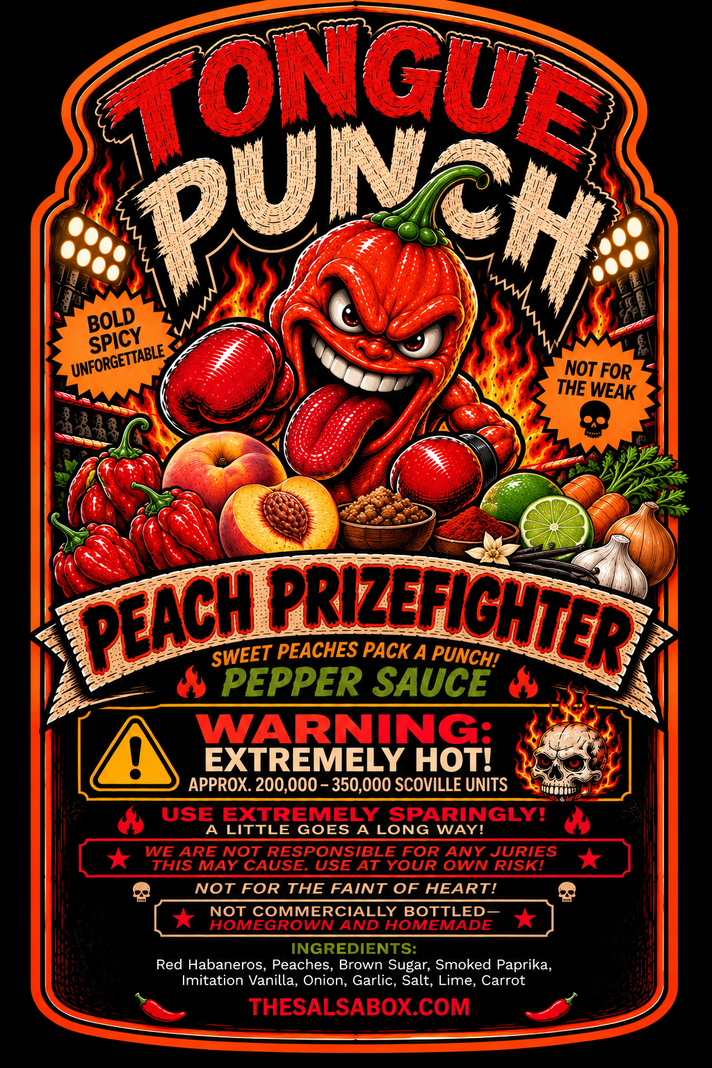 Peach Habanero Prizefighter Label